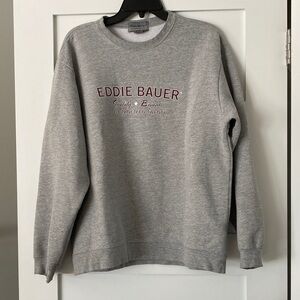 Eddie Bauer Vintage Sweatshirt Large Gray Crew Neck Logo Unisex